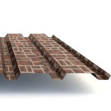 Профнастил стальной стеновой односторонний волна гладкий кирпич рустик фото